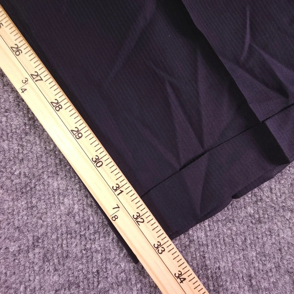 Hugo Boss‎ Suit Mens 42L Navy Blue 3 Button 100% Wool Canvas Pants 38x33 Pleated